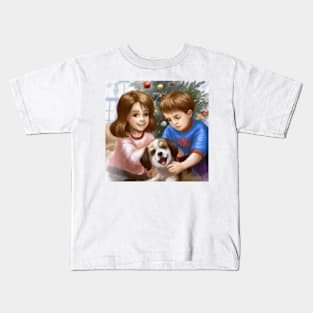 A Puppy for Christmas! Kids T-Shirt